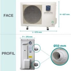 Pompe à Chaleur Piscine - Jusqu'à 85 M3, R32, COP 6.82, Réversible, Wifi, Modèle Arroka Pro 70 De ByPiscine 9 Pompe à Chaleur Piscine - Jusqu'à 85 M3, R32, COP 6.82, Réversible, Wifi, Modèle Arroka Pro 70 De ByPiscine -Pompe à chaleur Soldes 26410970 3
