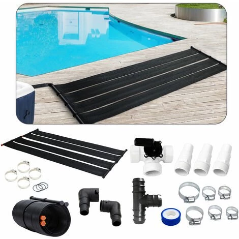 AREBOS 2X Chauffage Solaire Collecteur Solaire Chauffage De Piscine | Kit De 2 Pièces | 300x66 Cm | Plastique Résistant Aux UV | Noir | Extensible à Volonté | Kit De Dérivation Inclus 3 AREBOS 2X Chauffage Solaire Collecteur Solaire Chauffage De Piscine | Kit De 2 Pièces | 300x66 Cm | Plastique Résistant Aux UV | Noir | Extensible à Volonté | Kit De Dérivation Inclus
