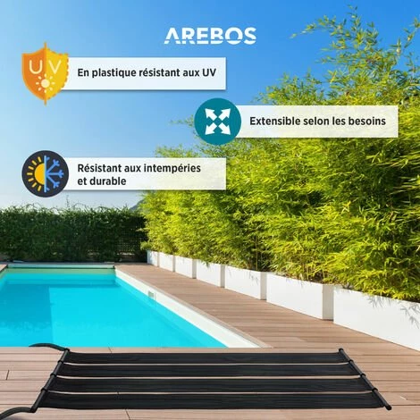 AREBOS 2X Chauffage Solaire Collecteur Solaire Chauffage De Piscine | Kit De 2 Pièces | 300x66 Cm | Plastique Résistant Aux UV | Noir | Extensible à Volonté | Kit De Dérivation Inclus 6 AREBOS 2X Chauffage Solaire Collecteur Solaire Chauffage De Piscine | Kit De 2 Pièces | 300x66 Cm | Plastique Résistant Aux UV | Noir | Extensible à Volonté | Kit De Dérivation Inclus – Image 4