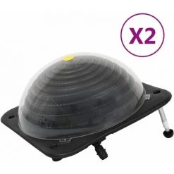 VidaXL Chauffage Solaire De Piscine 2 Pcs 75x75x36 Cm PEHD Aluminium