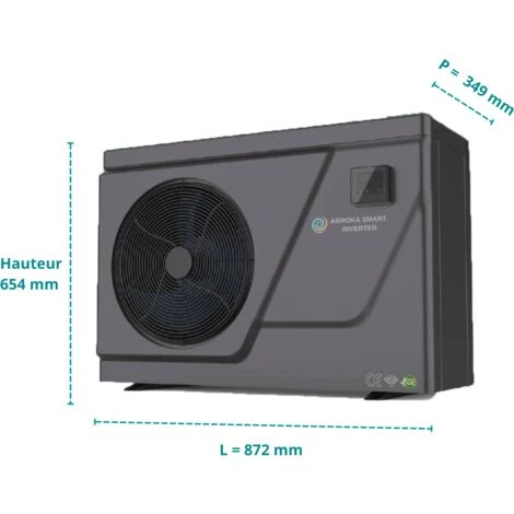 BYPISCINE Pompe à Chaleur Piscine Full Inverter - Jusqu'à 90 M3, Full Inverter, Wifi, R32, COP>10, Modèle Arroka X-FULL Inverter 90 6 BYPISCINE Pompe à Chaleur Piscine Full Inverter - Jusqu'à 90 M3, Full Inverter, Wifi, R32, COP>10, Modèle Arroka X-FULL Inverter 90 – Image 4