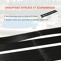 Outsunny Réchauffeur Solaire D'eau Pour Piscine Hors Sol - Lot De 2 Tapis Solaires Chauffants Piscine - Chauffeur écologique Piscine - PE Noir -Pompe à chaleur Soldes 39591955 4