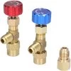 HAPPYSHOPPING Climatiseur R22 R410 Ajoutant Un Connecteur De Refrigerant De Qualite De Soupape De Securite Avec Adaptateur De Transformation De Filetage De Tuyau 5/16 SAE A 1/4 SAE, Modele: Multicolore -Pompe à chaleur Soldes 42290281 1