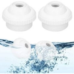 SUPERMARKET Buse De Piscine, Buse De Sortie Avec Ouverture De 1,5", Buse De Refoulement De Piscine à Filetage Mâle Pour Piscine Souterraine Piscine Accessoire,2 Pièces,Superma,blanc -Pompe à chaleur Soldes 55280109 5