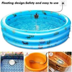 BENOBBY KIDS Chauffe-eau électrique à Immersion, Chauffe-eau Seau 1500 W Avec Tête De Suspension De Garde En Acier Inoxydable Chauffe-eau Submersible Portable Pour Baignoire, Piscine Gonflable, Une Pièce -Pompe à chaleur Soldes 55513602 5