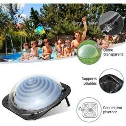 GOPLUS Chauffage Solaire Pour Piscine En PP, PC Et PE, Réchauffeur Solaire Pour Pataugeoire Pour Chauffer De L’Eau, Ecologique Et Fiable, Avec 2 Supports Pliants -Pompe à chaleur Soldes 55943217 4
