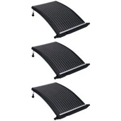 TRUE DEAL Panneaux De Chauffage Solaire De Piscine Courbés 3 Pcs 110x65cm
