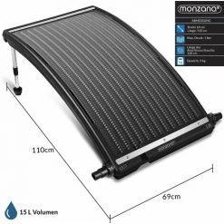 MONZANA Panneau De Chauffage Solaire 110x69x14cm 10.000L/h Réglable 32/38mm Raccord PEHD 1x 110x69x14 Cm (de) -Pompe à chaleur Soldes 58434283 3