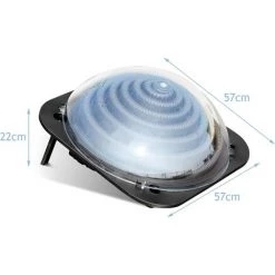 RELAX4LIFE Chauffage De Piscine Solaire Compatible Au Tuyau φ32mm/38mm, Rechauffeur Piscine Solaire Compact Avec Pieds Pliables Et Dôme De Protection, 57x57x22cm -Pompe à chaleur Soldes 60464616 4