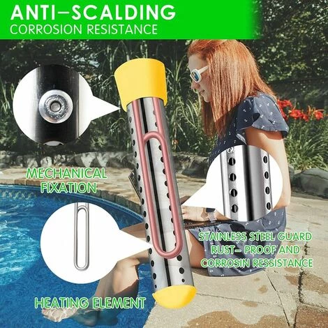 SINCèREETALI Chauffe-piscine électrique à Immersion Avec Protection En Acier Inoxydable Pour Piscines Creusées, Noir, Une Pièce 6 SINCèREETALI Chauffe-piscine électrique à Immersion Avec Protection En Acier Inoxydable Pour Piscines Creusées, Noir, Une Pièce – Image 4
